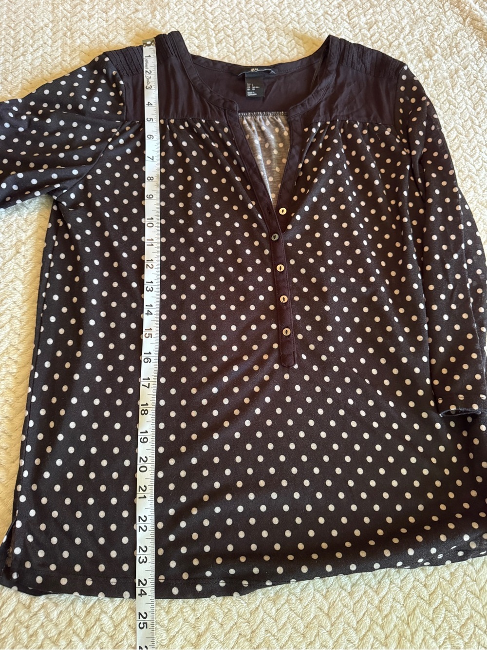 H&M Black and White Polka Dot Blouse Size Small - Picture 5 of 6